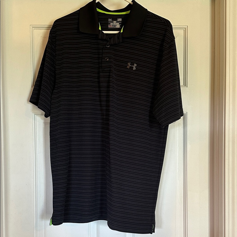 Under Armour Men's Striped Black Polo